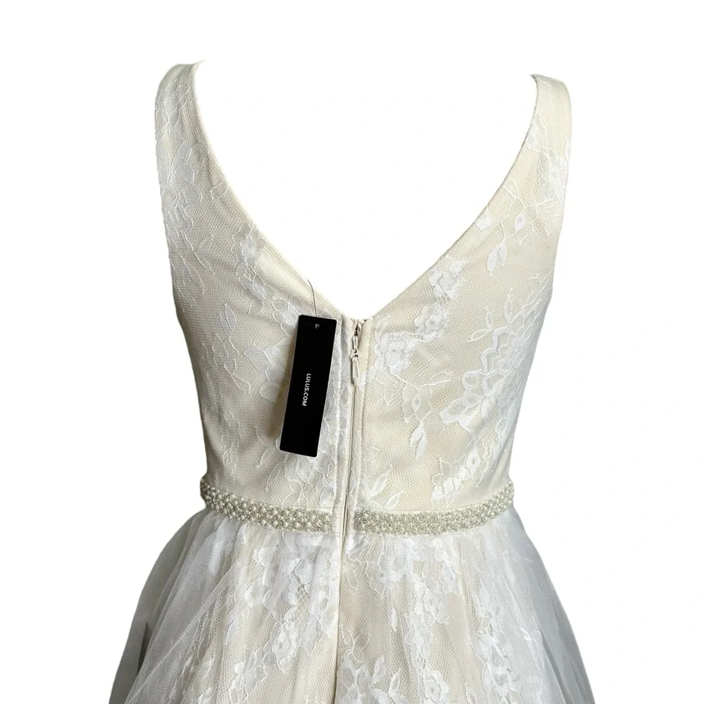 LULUS Sweet Love Floral Lace Beaded Maxi Dress, Ivory, Small - Picture 5 of 15